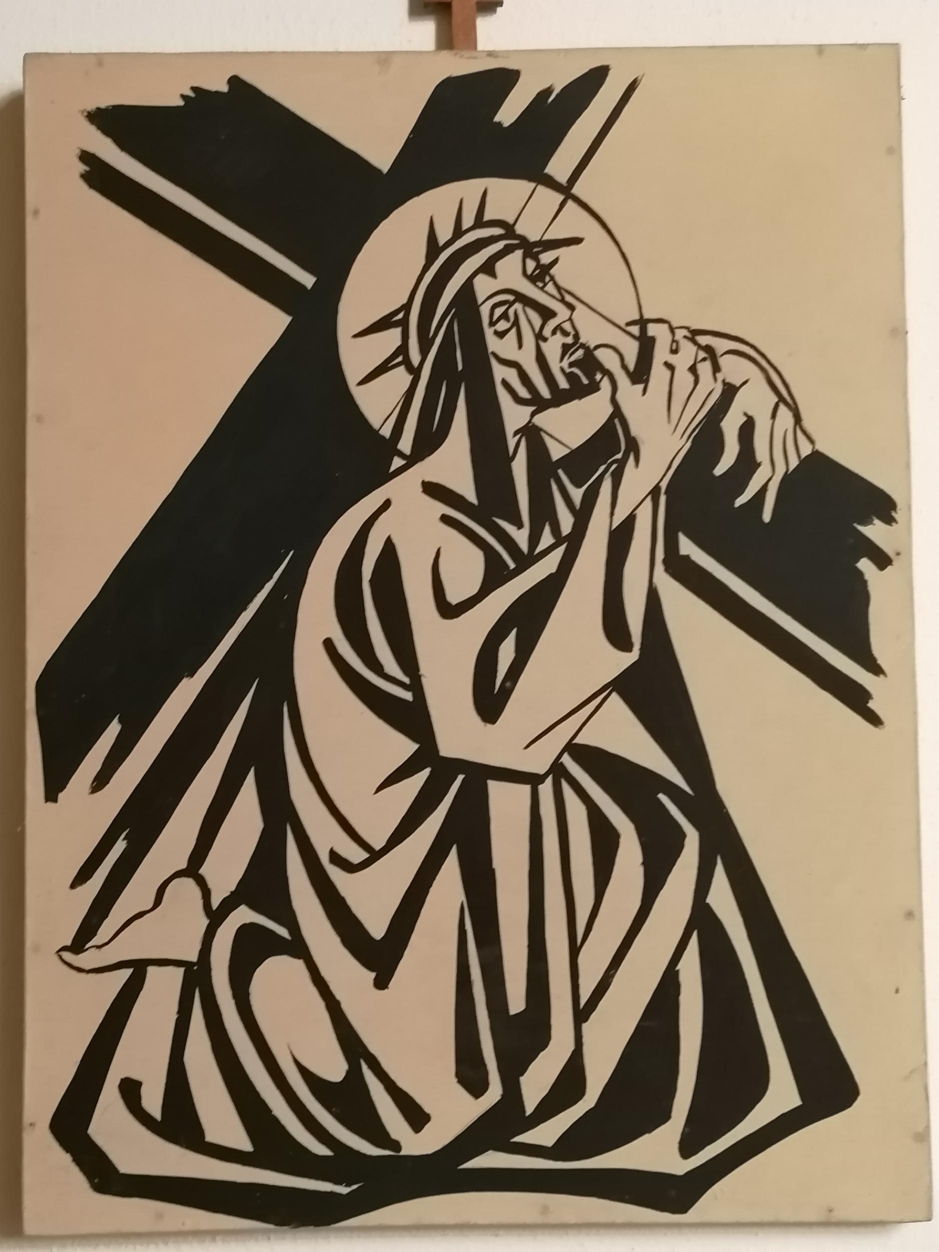 Andrea Felden, Kreuzweg 2 (Jesus wird mit Kreuz beladen), Kloster Maria Frieden (c) Andrea Felden