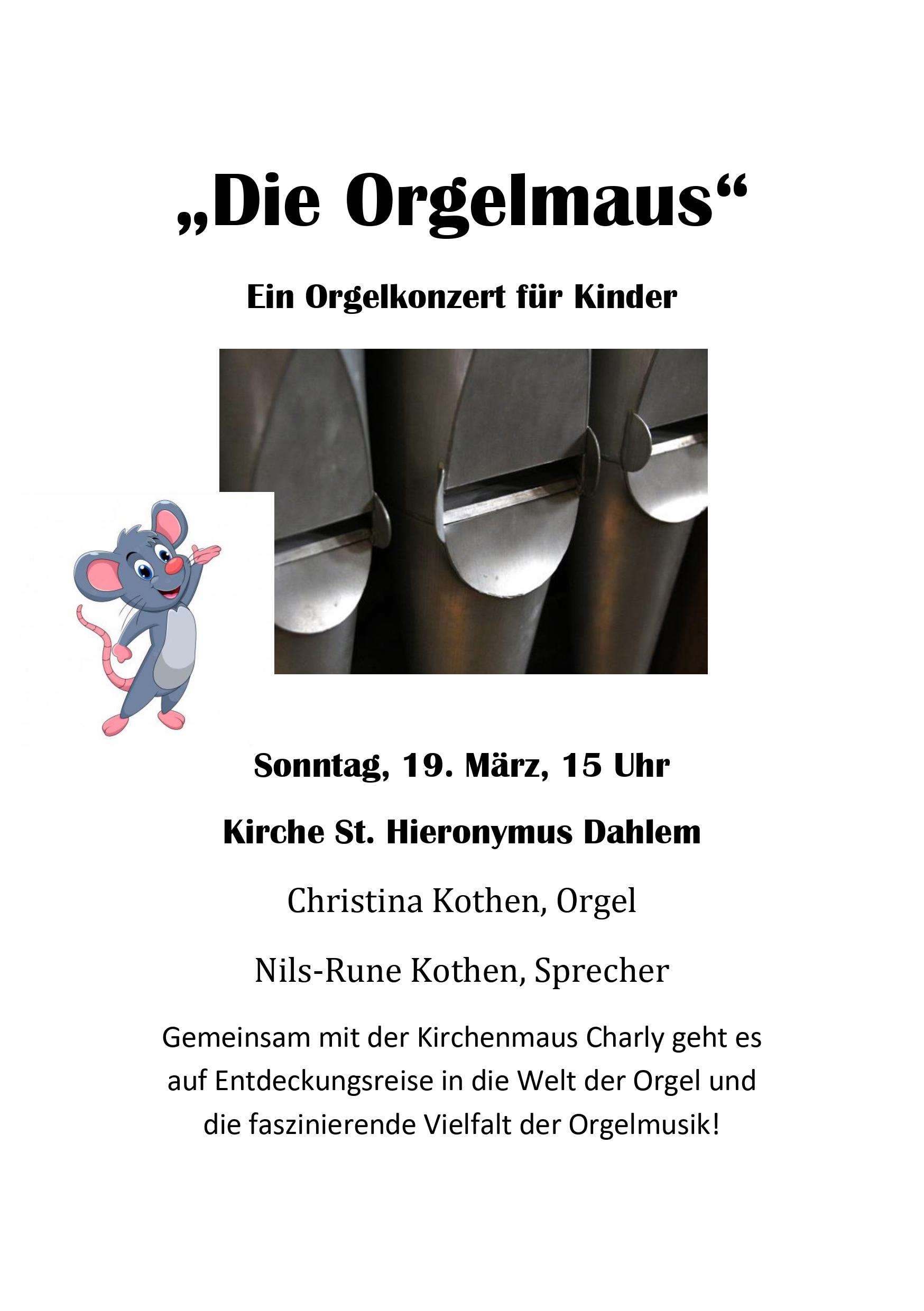 Die Orgelmaus (c) GdG Blankenheim / Dahlem