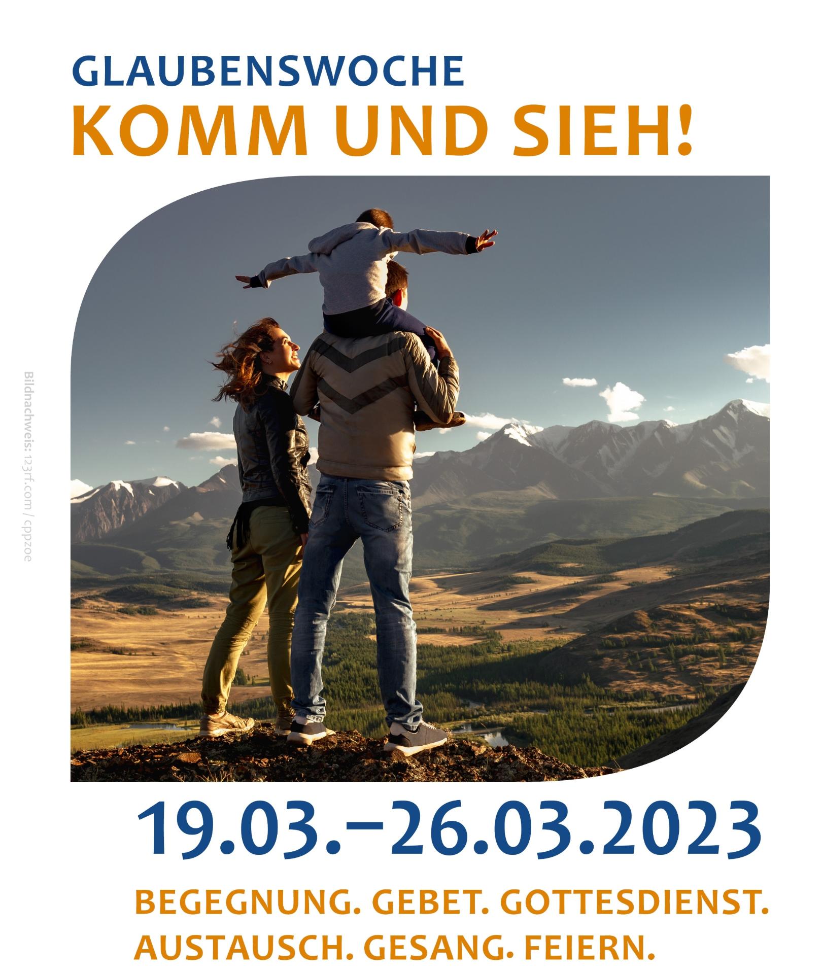 GdG Blankenheim-Dahlem - Glaubenswoche 2023 - Plakat (c) 123rf.com/cppzoe, pixabay / jplenio