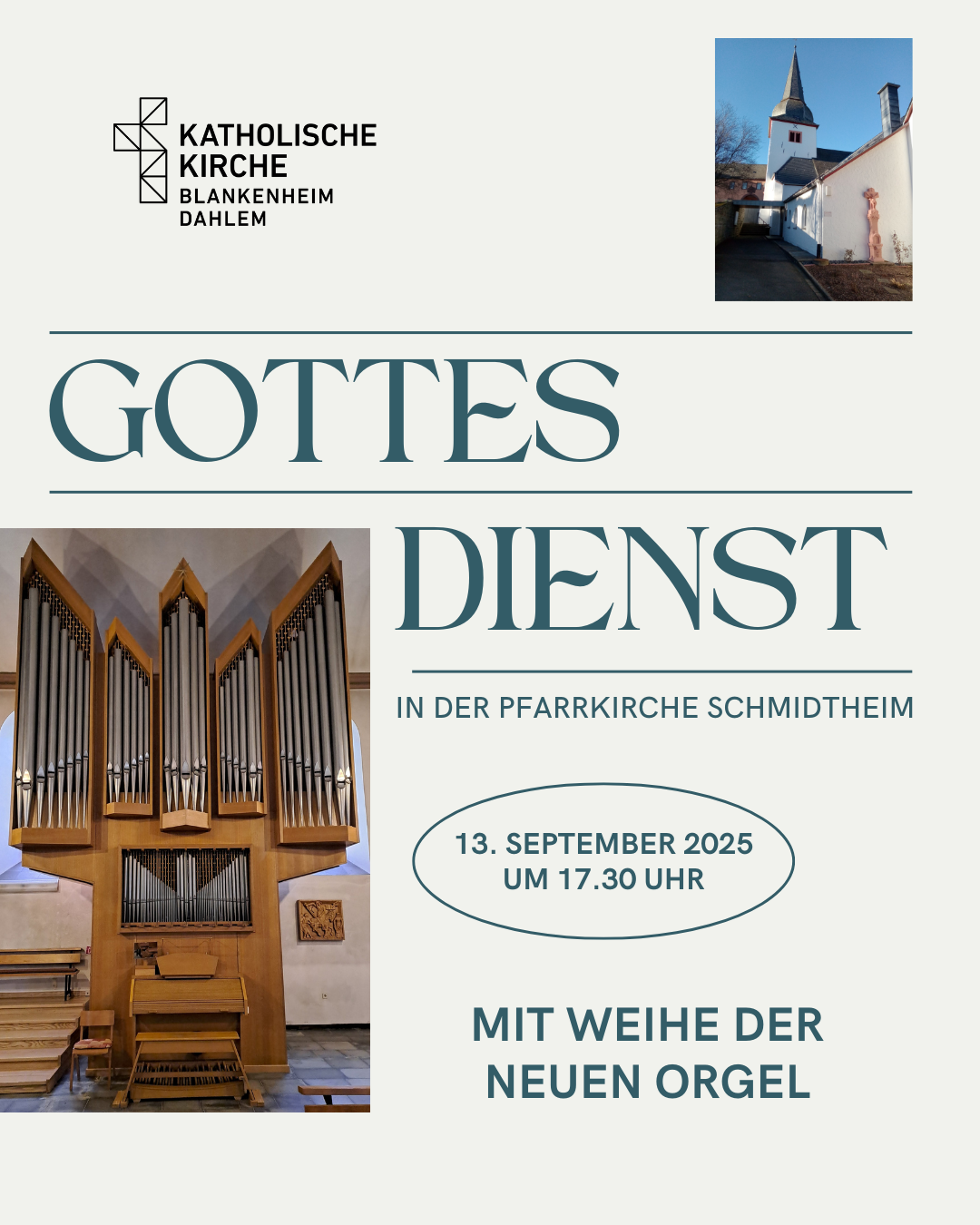 Instagram-Post für Kirchen in minimalistischem Stil in Beige Blau (c) Andreas Züll